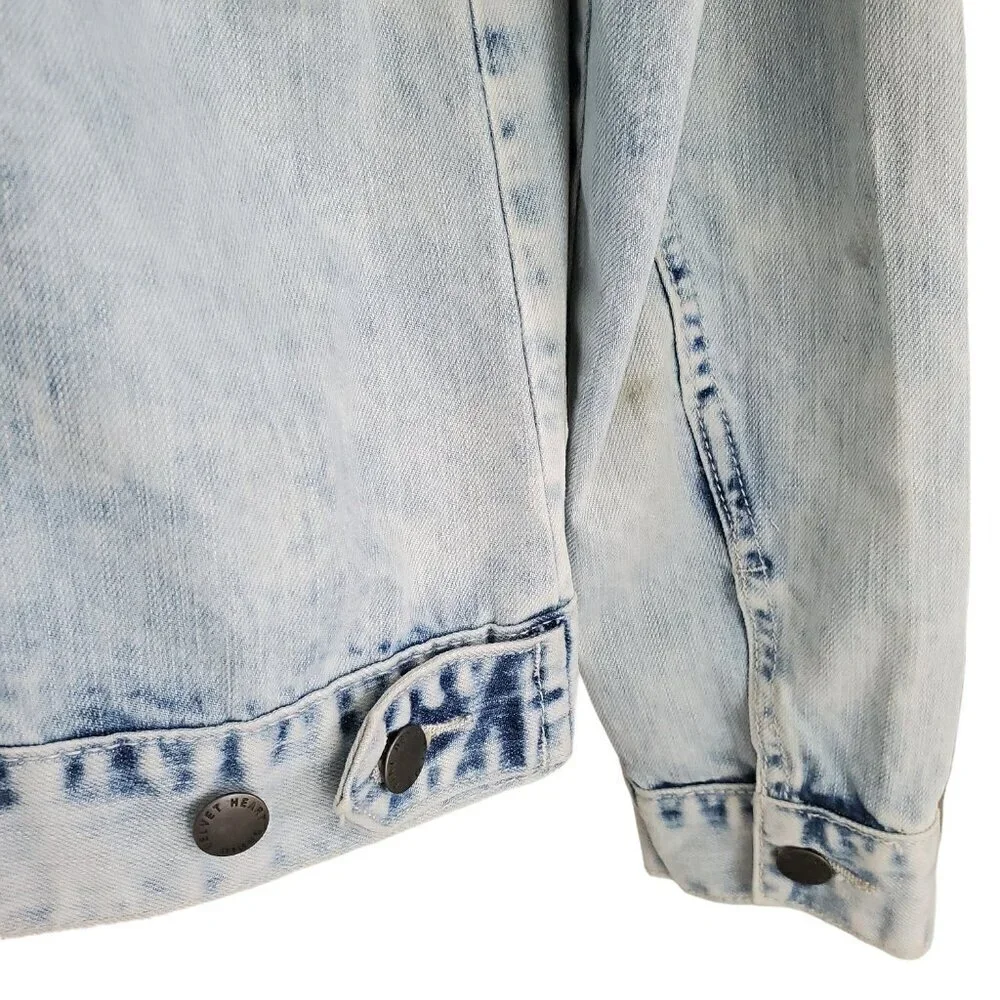 Jak & Rae Acid Wash Saks 5th Ave Very Rare Vintage Y2K Jean Jacket Patches S